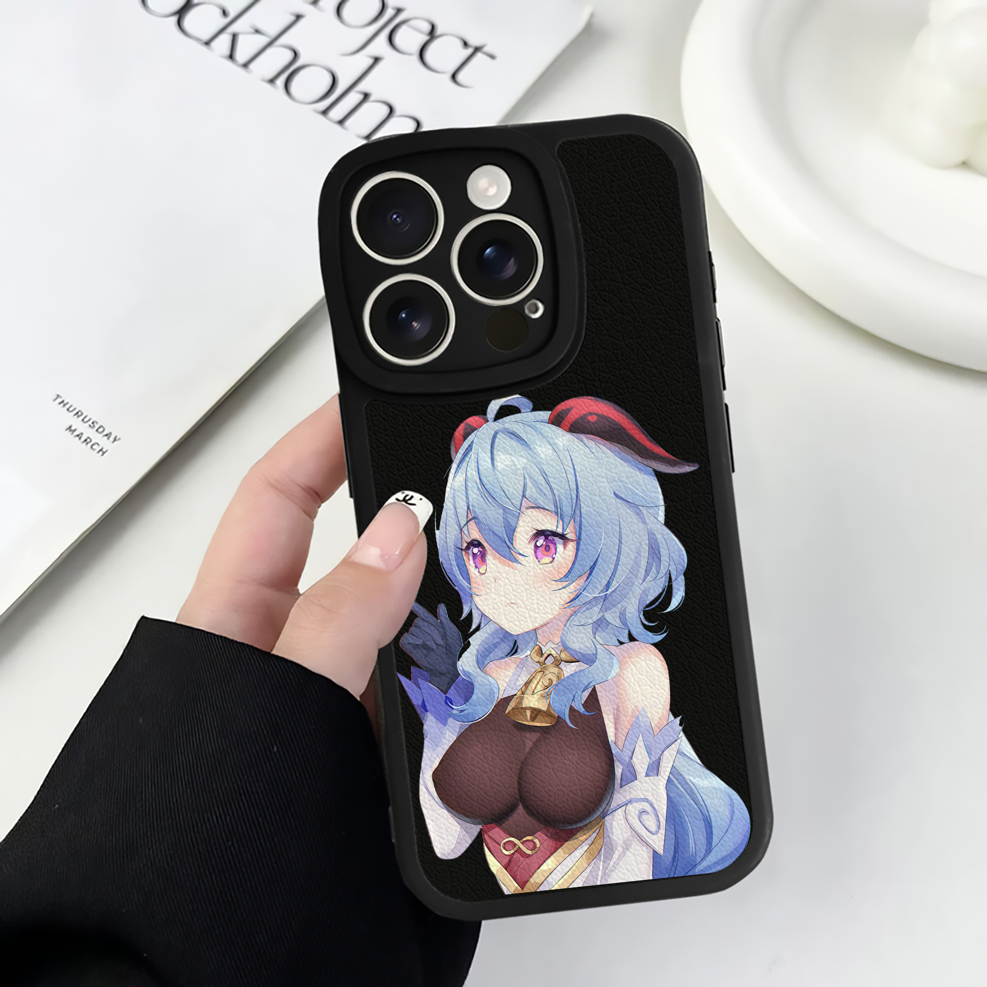げんし神 甘雨 かんう genshin Ganyu 【iPhone 16シリーズ対応】シリコンスマホケース（レザー調） 材質：シリコン